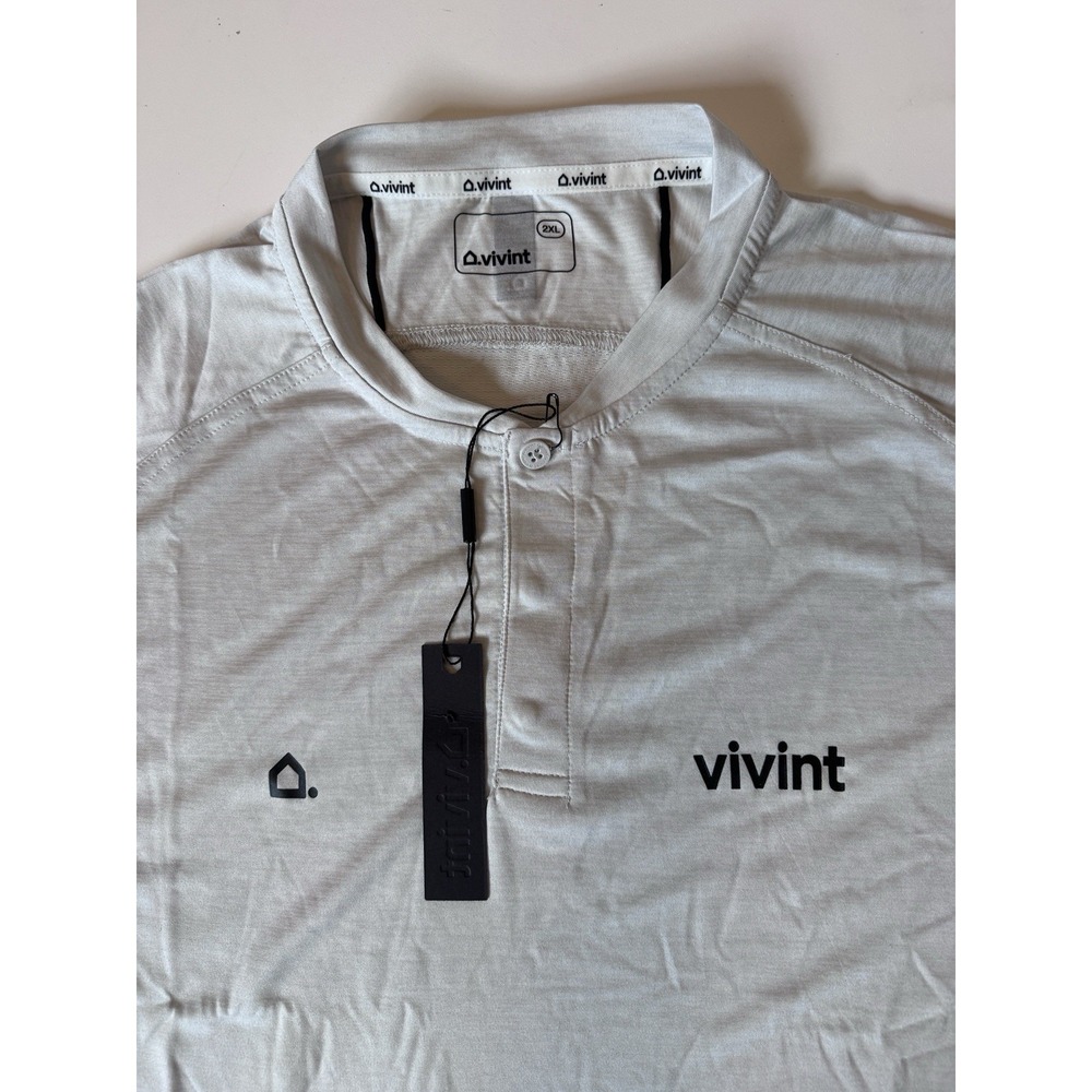 Vivint Shirt Mens 2XLGray Performance Short Sleeve Crewneck Employee New